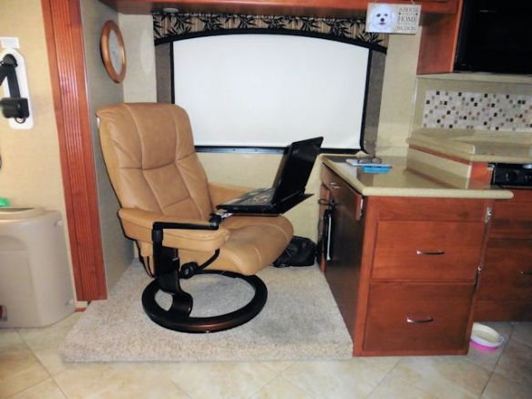My  Stressless Chair with Attached Computer Table 