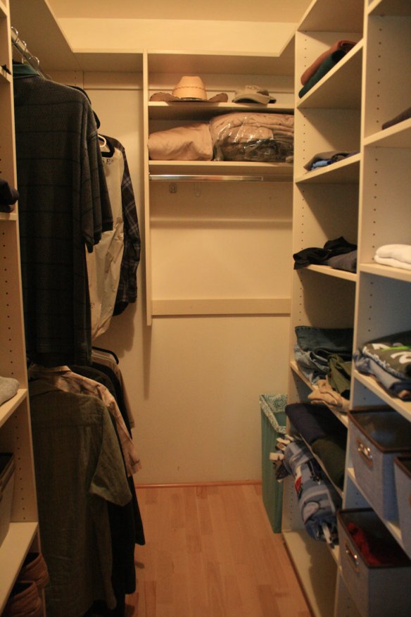 We each have our own walk-in closet.